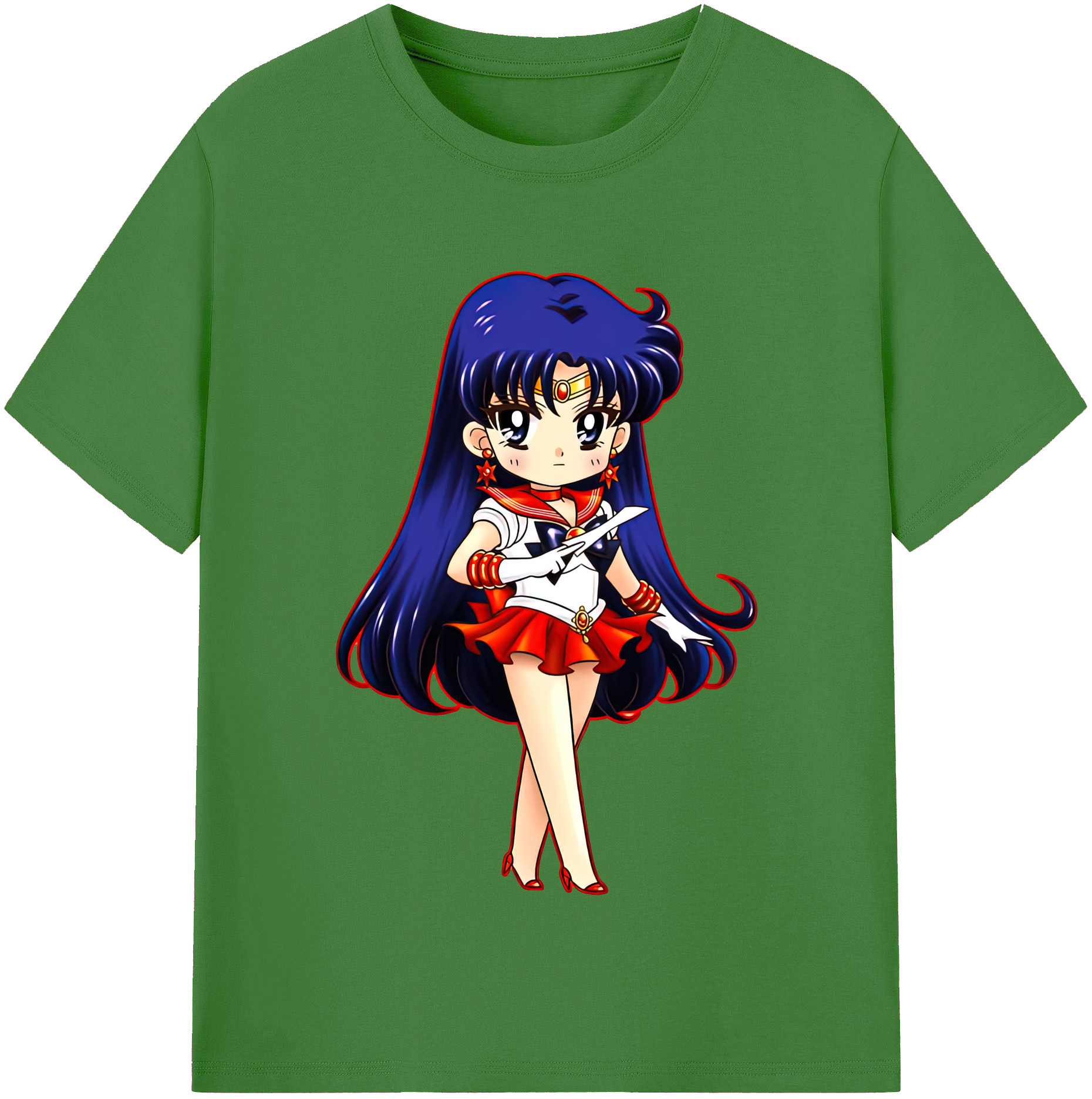 （画像用） 美少女戦士セーラームーン 火野レイ ひの レイ Sailor Moon Hino Rei （セーラーマーズ,Sailor Mars） レディースカジュアルプリントTシャツ（綿100％）